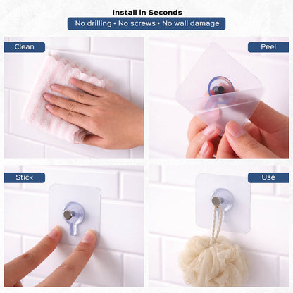 Wall Hooks for Hanging Strong Adhesive Hooks (pack of 10)