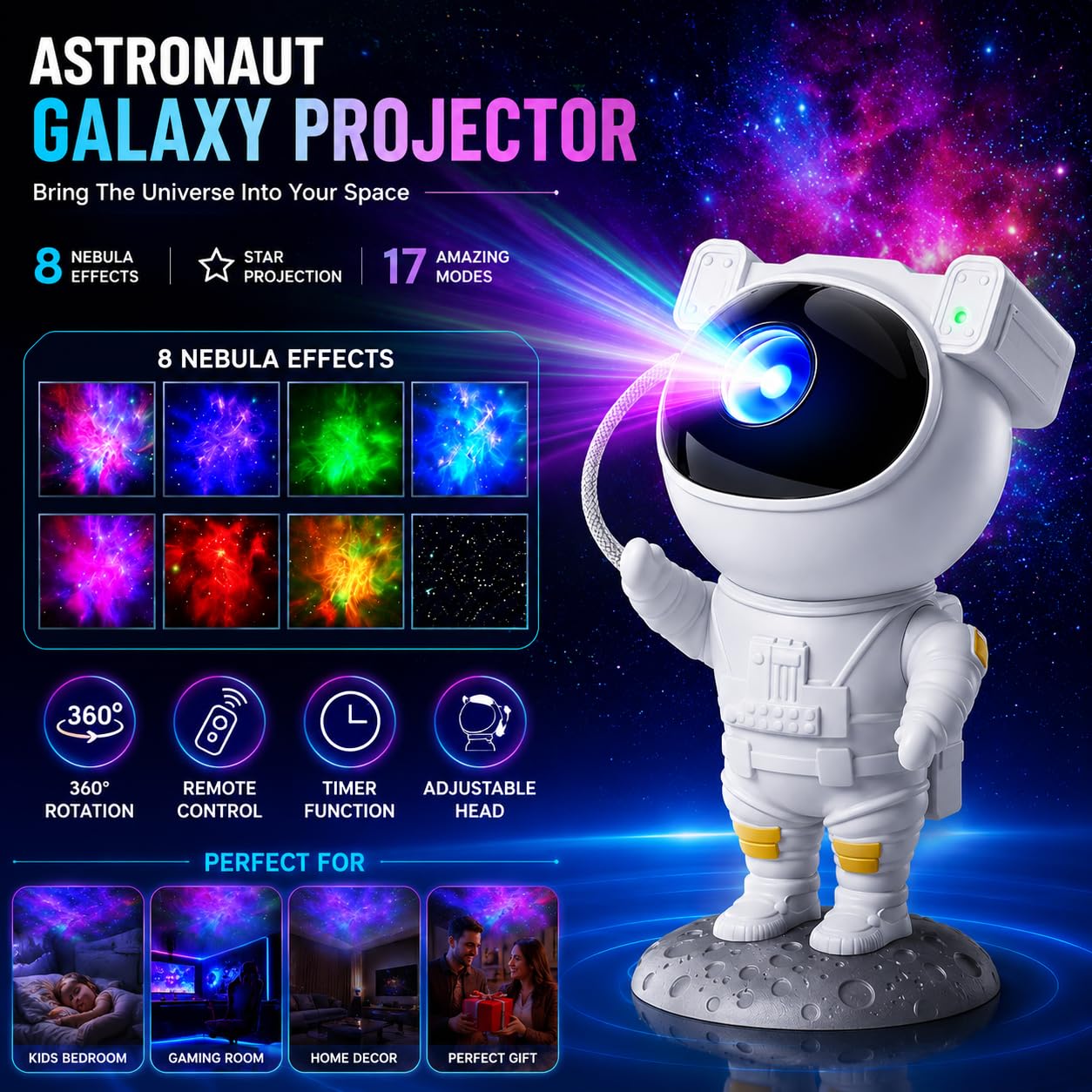Astronaut Star Projection Light