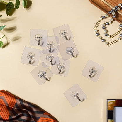 Flower Adhesive Wall Hooks -(set of 10)