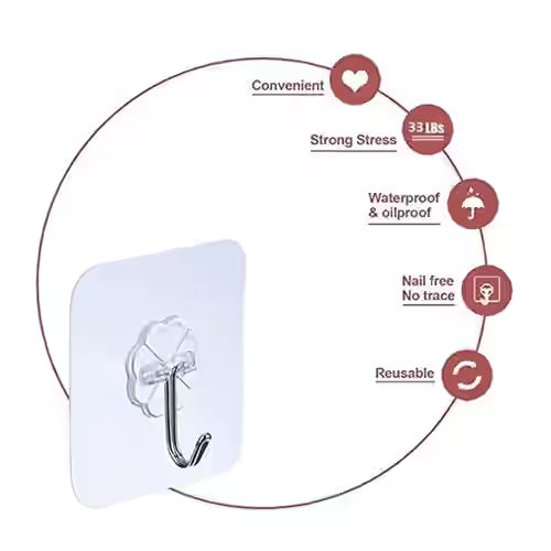 Flower Adhesive Wall Hooks -(set of 10)