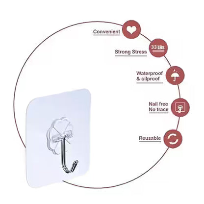 Flower Adhesive Wall Hooks -(set of 10)
