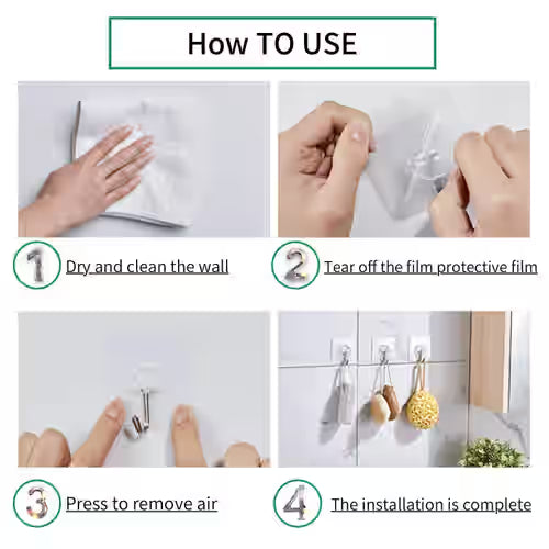 Flower Adhesive Wall Hooks -(set of 10)
