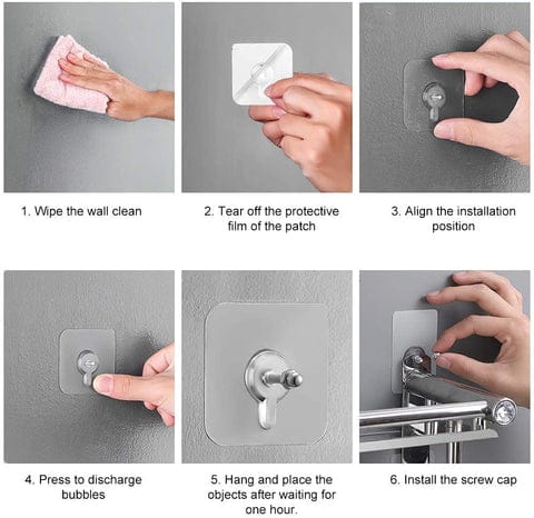 Wall Hooks for Hanging Strong Adhesive Hooks (pack of 10)