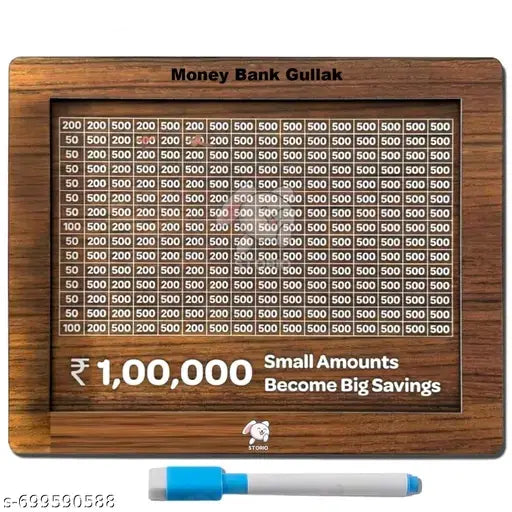 Wooden Big Piggy Bank Money Saving Box