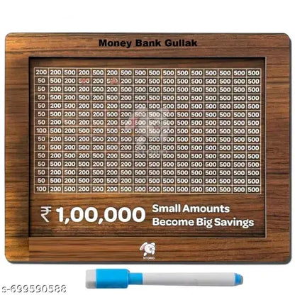 Wooden Big Piggy Bank Money Saving Box