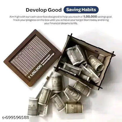 Wooden Big Piggy Bank Money Saving Box